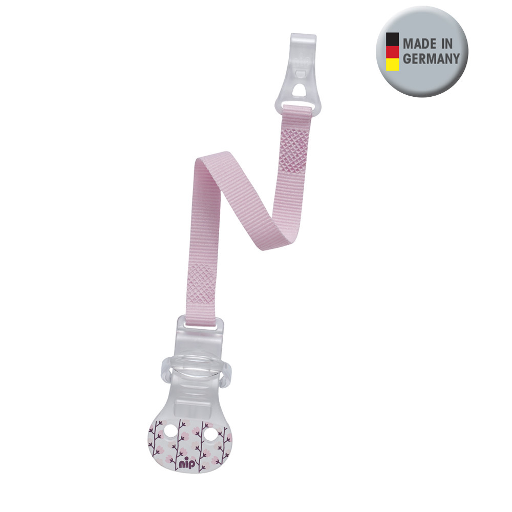 nip®  Schnullerband mit Haken Rosa