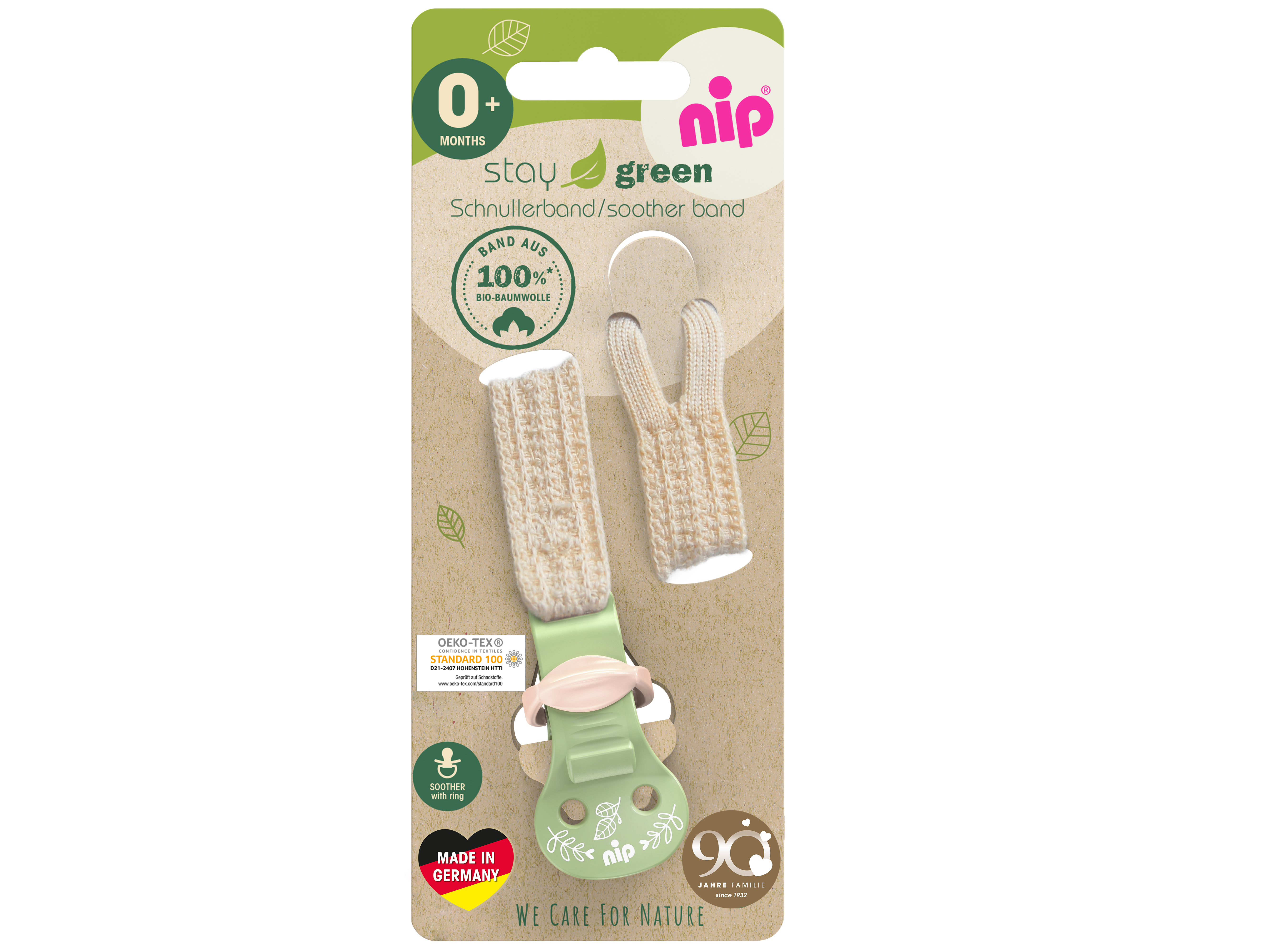 nip®  Stay Green Schnullerband grün